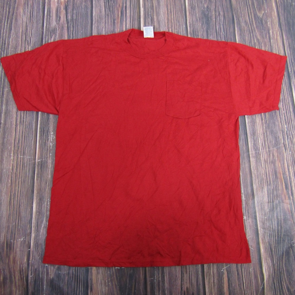 Vintage Cherry Hill Equipment Shirt Mens XL Red Jerzees 50/50 Pocket 90s